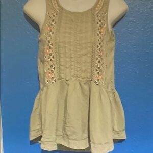 Knox Rose Tan Sleeveless Top with Embroidery